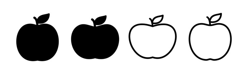 Apple icon set illustration. Apple sign and symbols for web design.