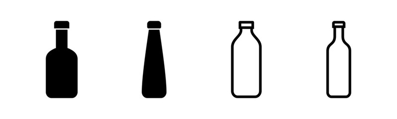 Bottle icon set illustration. bottle sign and symbol