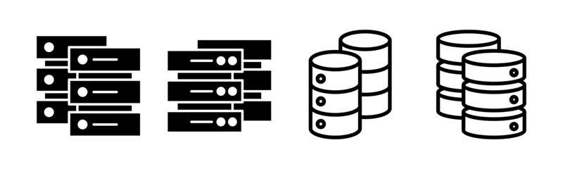 Database icon set illustration. database sign and symbol