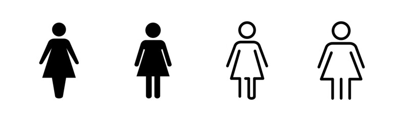 Female icon set illustration. woman sign and symbol