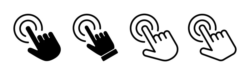 Hand click icon set illustration. pointer sign and symbol. hand cursor icon