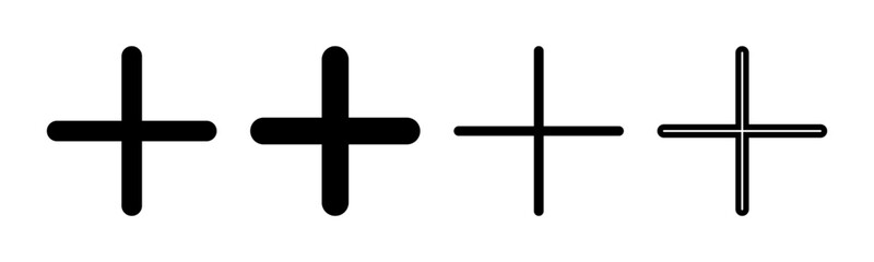 Obraz premium Plus Icon set illustration. Add plus sign and symbol