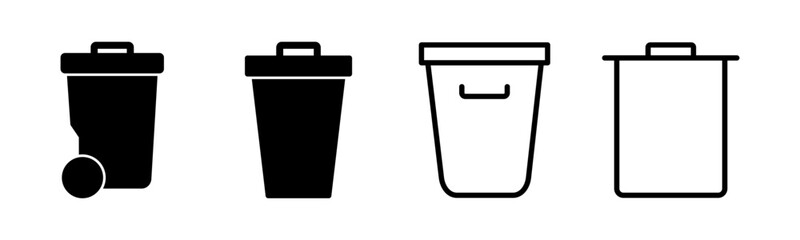Trash icon set illustration. trash can icon. delete sign and symbol.