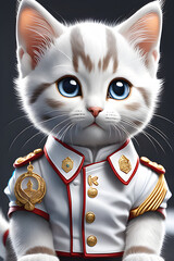 A cat in uniform.
Generative AI