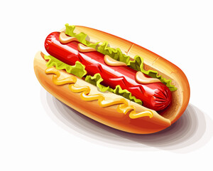 hot dog with mustard