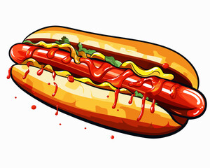 Hotdog isolated on white