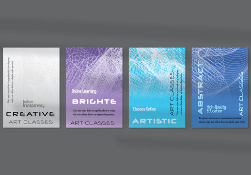 Flyer Layout with Curvy Lines on Bright Gradient Glow