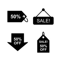 Discount icon vector. shopping tags. percentage icon