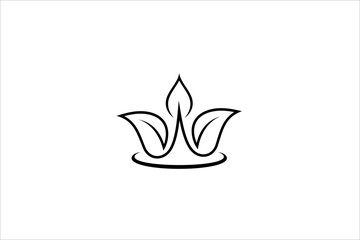 Vector image of a crown logo combination with a leaf design