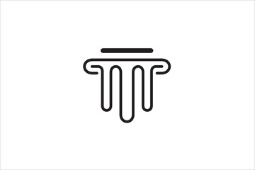 Pillar logo vector illustration with minimalist line design style