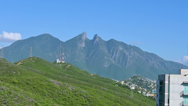 Monterrey Nuevo Leon, Mexico. Cerro de la Silla. mountain and symbol of Monterrey city in Mexico.