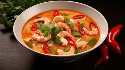 Tom yum soup. Thai cuisine. Healthy eating. Recipes National cuisine