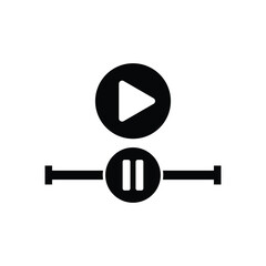 Pause and play button icon design. isolated on white background. vector illustration