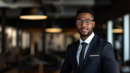 Fototapeta premium Confident African American Businesswoman in Expensive Work Attire