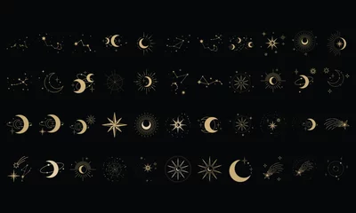 Fotobehang moon and star set ornament © Arthit