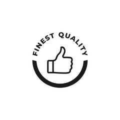 Finest quality icon or Finest quality label vector isolated. Best Finest quality icon for product packaging design element.
