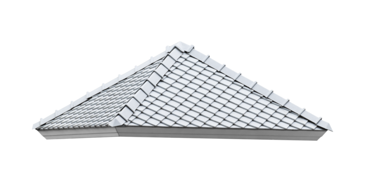 Mockup hip roof gray tile pattern