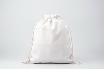 White cotton bag on white isolated background