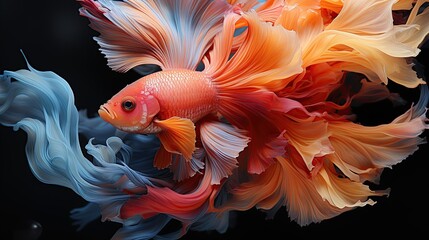 Chinese fighting fish, abstract art, Abstract Watercolor, create a unique and dynamic wallpaper