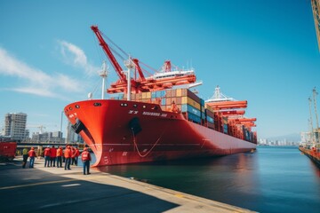 Cargo Ship Being Unloaded, Generative AI