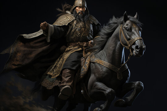 Illustration of a Mongol warrior. 