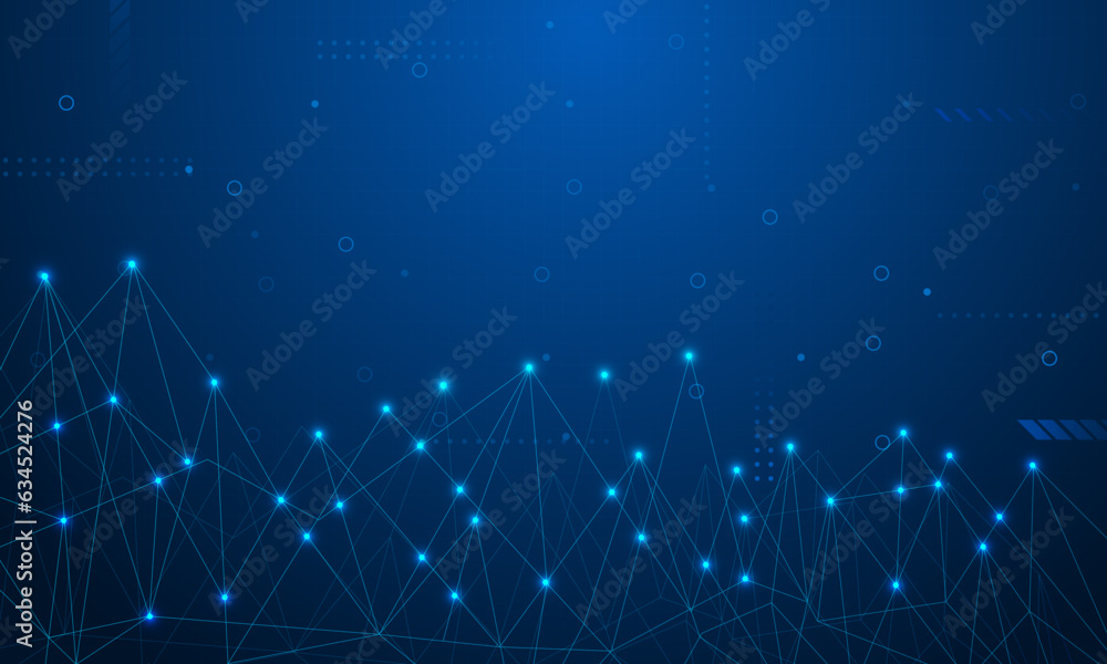 Poster abstract technology line network background.abstract lines shiny circuit polygonal concept