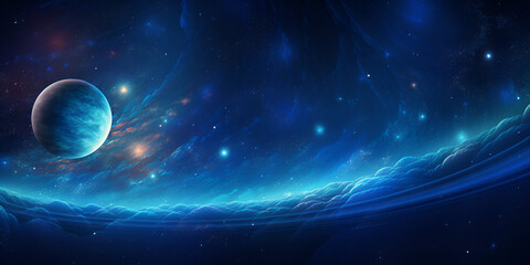 Obraz premium Space background with colorful planet