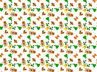 seamless pattern with cute cartoon.