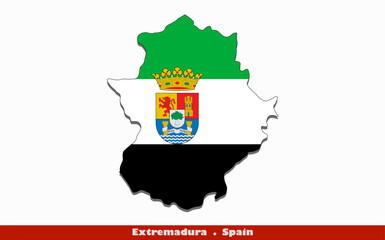 Extremadura Flag -  Autonomous communities of Spain (EPS)