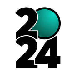 Logo 2024. Icon with place for text. Happy New Year. Simple and concise design.