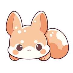 Squirrel on a white background. Cute animal in cartoon style.
