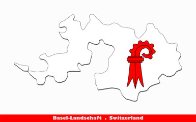 Fototapeta premium Basel Landschaft Flag - Cantons of Switzerland (EPS)