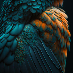 Obraz premium Parrot feathers close up. Design asset.