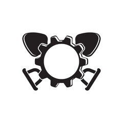 Shovel vector icon illustration logo template.