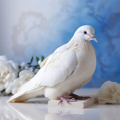 Fototapeta premium A peaceful dove with gentle eyes and serene posture.