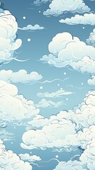 vector of Oriental phone wallpaper, Chinese cloud blue illustration vector - obrazy, fototapety, plakaty