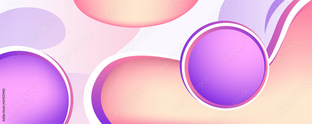 Poster colorful template banner with gradient color. design with liquid and circle shape. horizontal layout