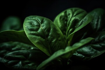 Obraz premium Mesmerizing Macro Textured Spinach Leaves with Exquisite Detail and Lush Green Colors