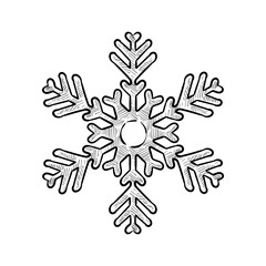 Fototapeta na wymiar snowflake handdrawn illustration