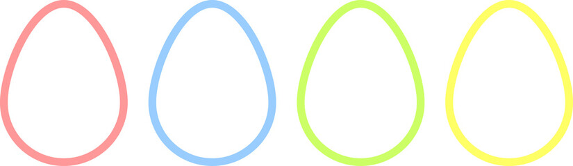 Egg icons, Easter signs on transparent background, PNG illustration