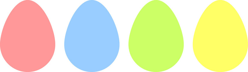Egg icons, Easter signs on transparent background, PNG illustration