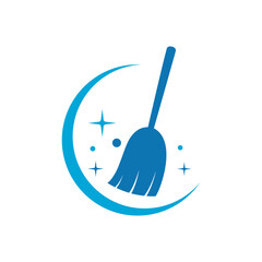 cleaning broom vector logo