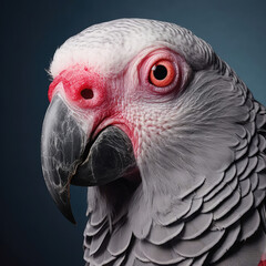 Obraz premium A regal parrot with sharp eyes and intelligent expression.