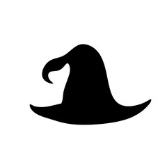 
Witch hats silhouette. items for Halloween. Vector illustration in the style of flat.