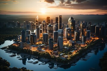 俯瞰した都市風景,Generative AI AI画像