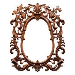 Carving Wooden Frame. Transparent Inside and Background 13