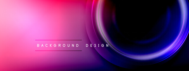 Circles lines and bubbles on bright glowing effect gradient with light and shadow effects. Dynamic interplay of light, shadow and depth. Futuristic and rhythmic technology design