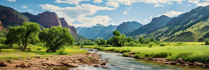 Fototapeta na wymiar The Colorado River flowing through the Rocky Mountains