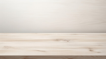 Light wooden empty blank Table Top with white color View, for display or montage your products 