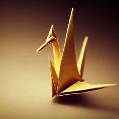 Origami crane made from posit notes - obrazy, fototapety, plakaty